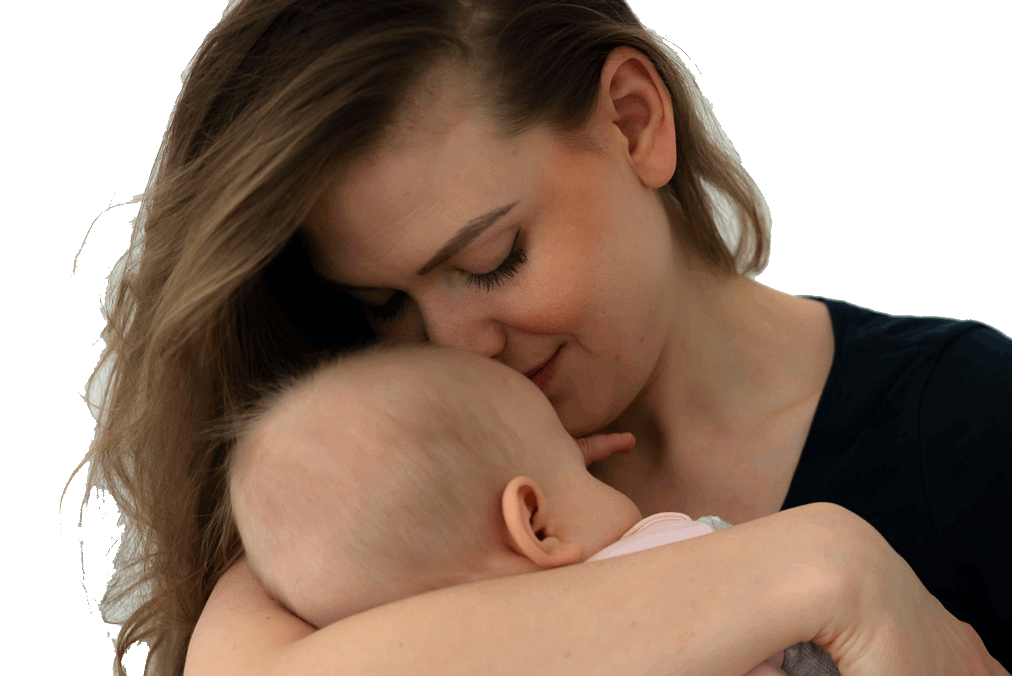 Mama mit Baby im Arm